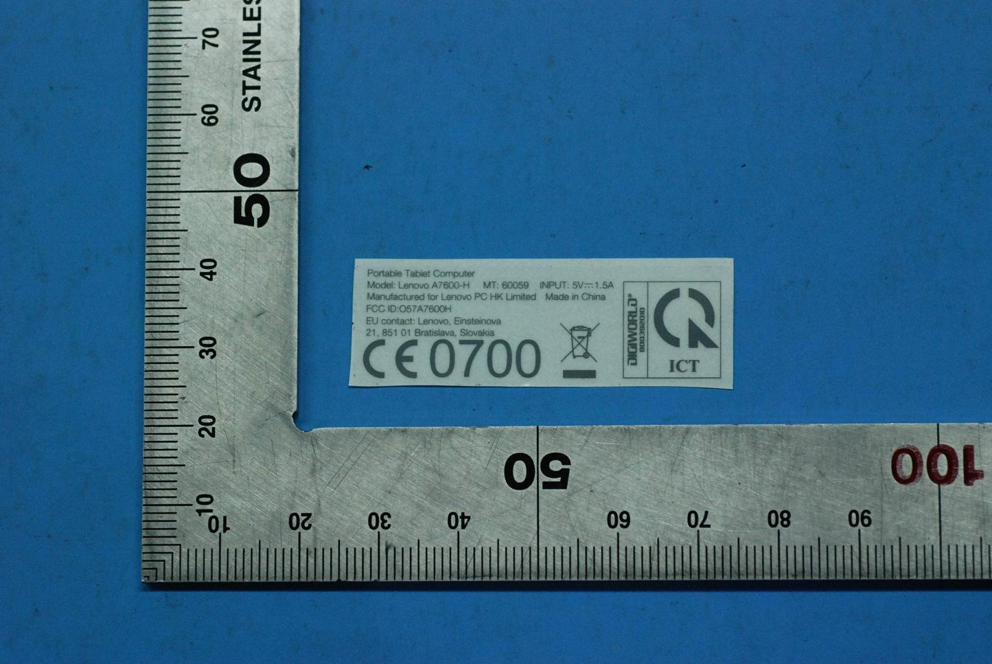 Lenovo A7600-H Rating Label-Vn And*82 - 5L19A6MWCG