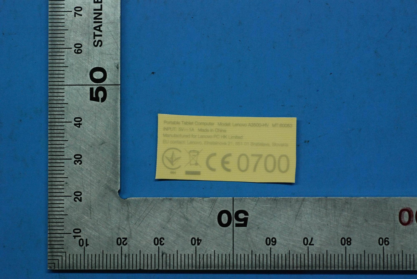 Lenovo A3500 Handset Label And*701522 - 5L19A6MXS4
