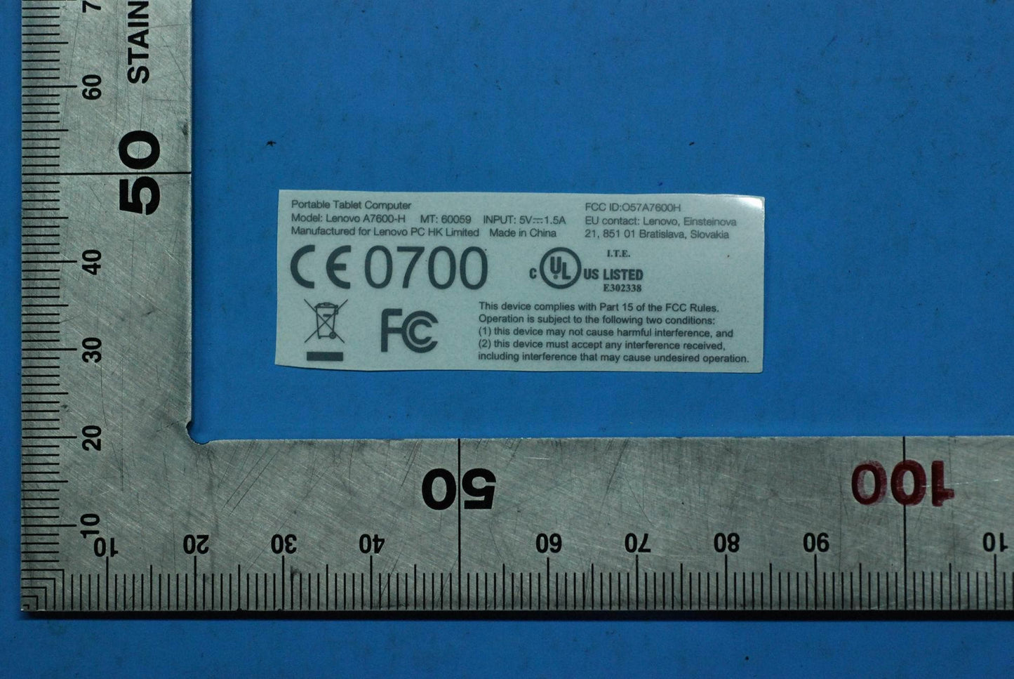 Lenovo A7600-H Rating Label-Row And*8 - 5L19A6MWCD