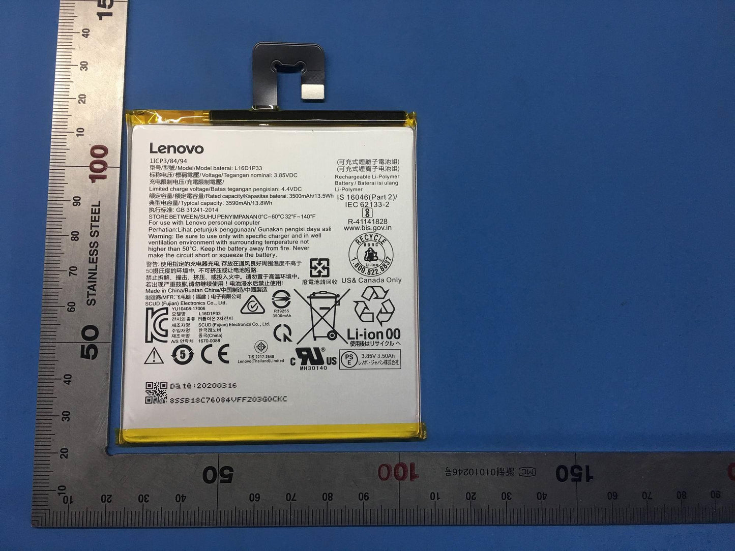 Lenovo SB18C76084 Scud-V-18B L16D1P33 3.85V13.5W