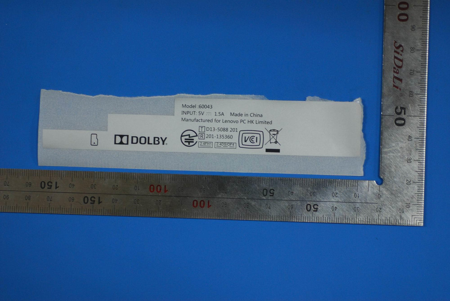 Lenovo B6000 Rating Label_Jp_Wifi_Sil - 5L19A4652N