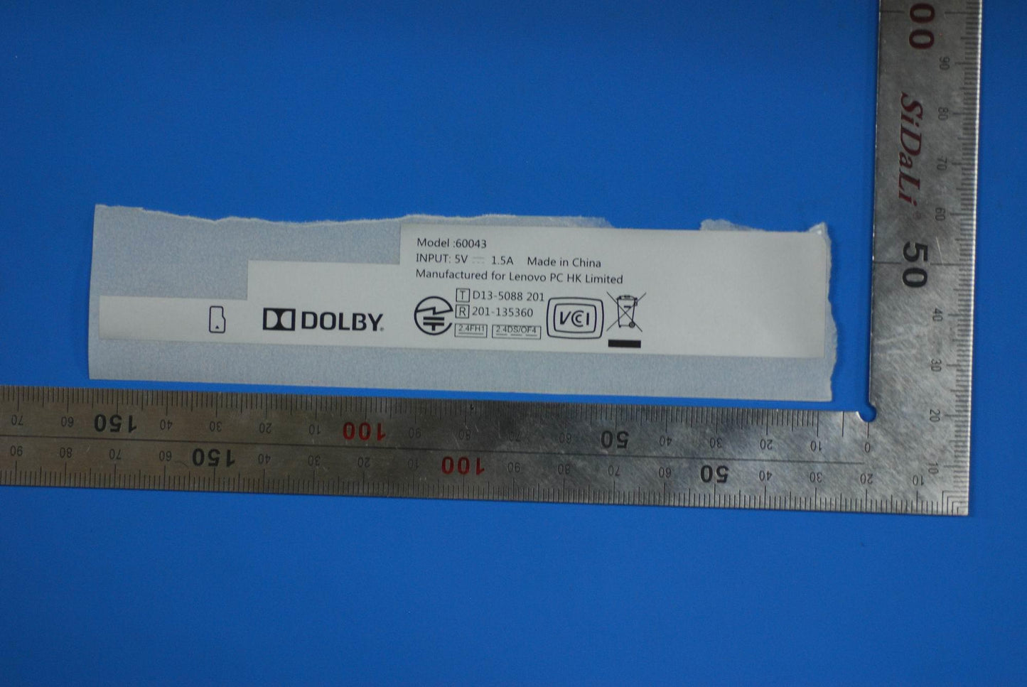 Lenovo B6000 Rating Label_Jp_Wifi_Sil - 5L19A4652N
