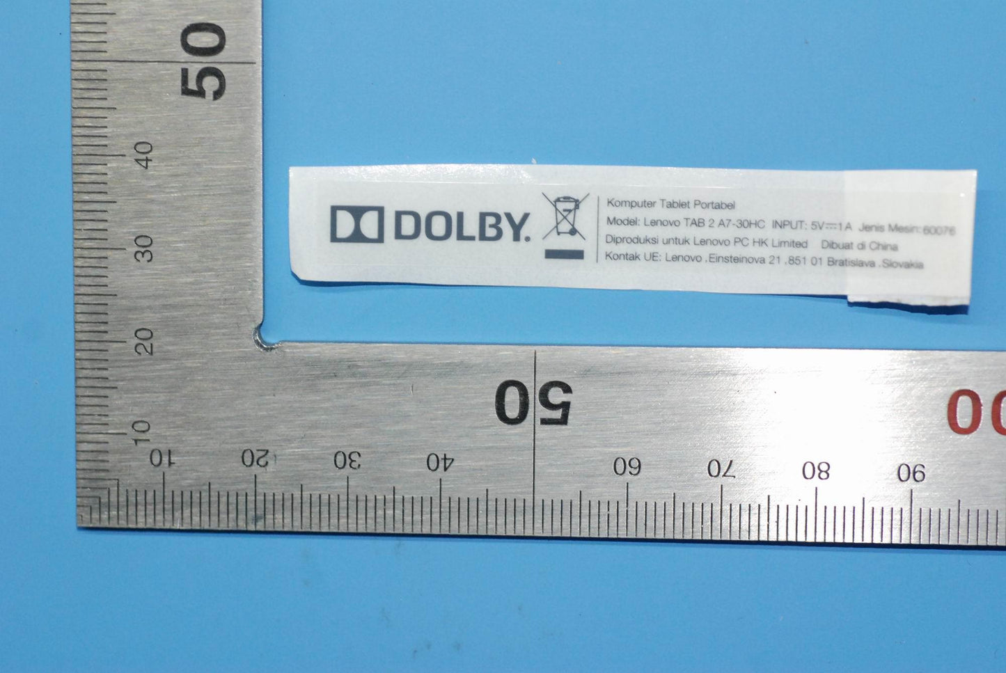 Lenovo A7-30Hc Rating Label And*Hq604 - 5L18C00962