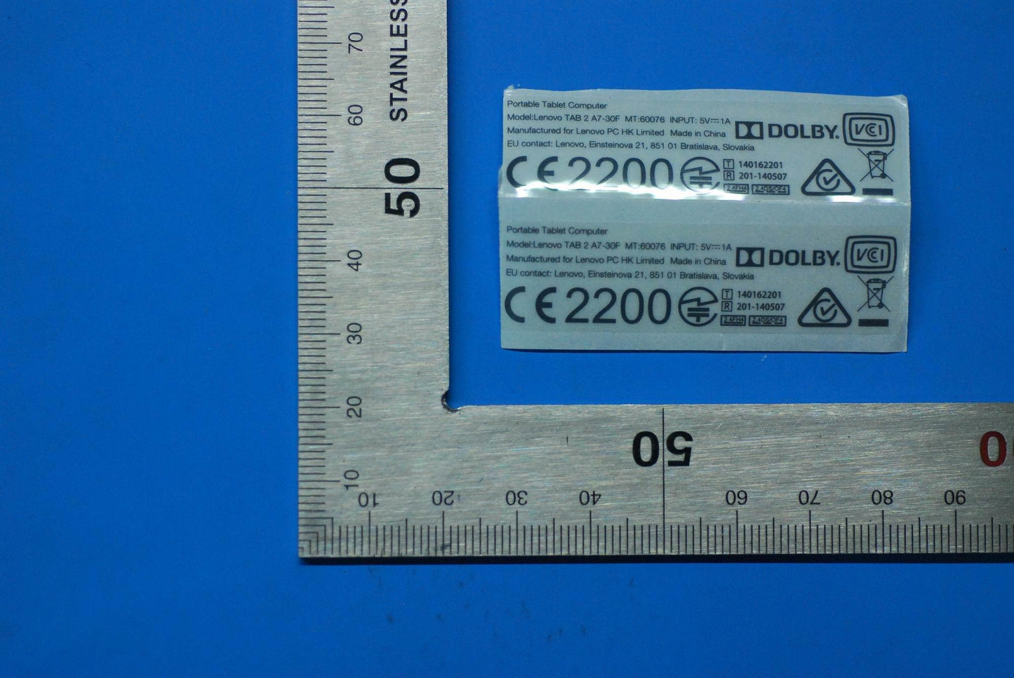 Lenovo A7-30F Rating Label And*Hq6040 - 5L18C01402