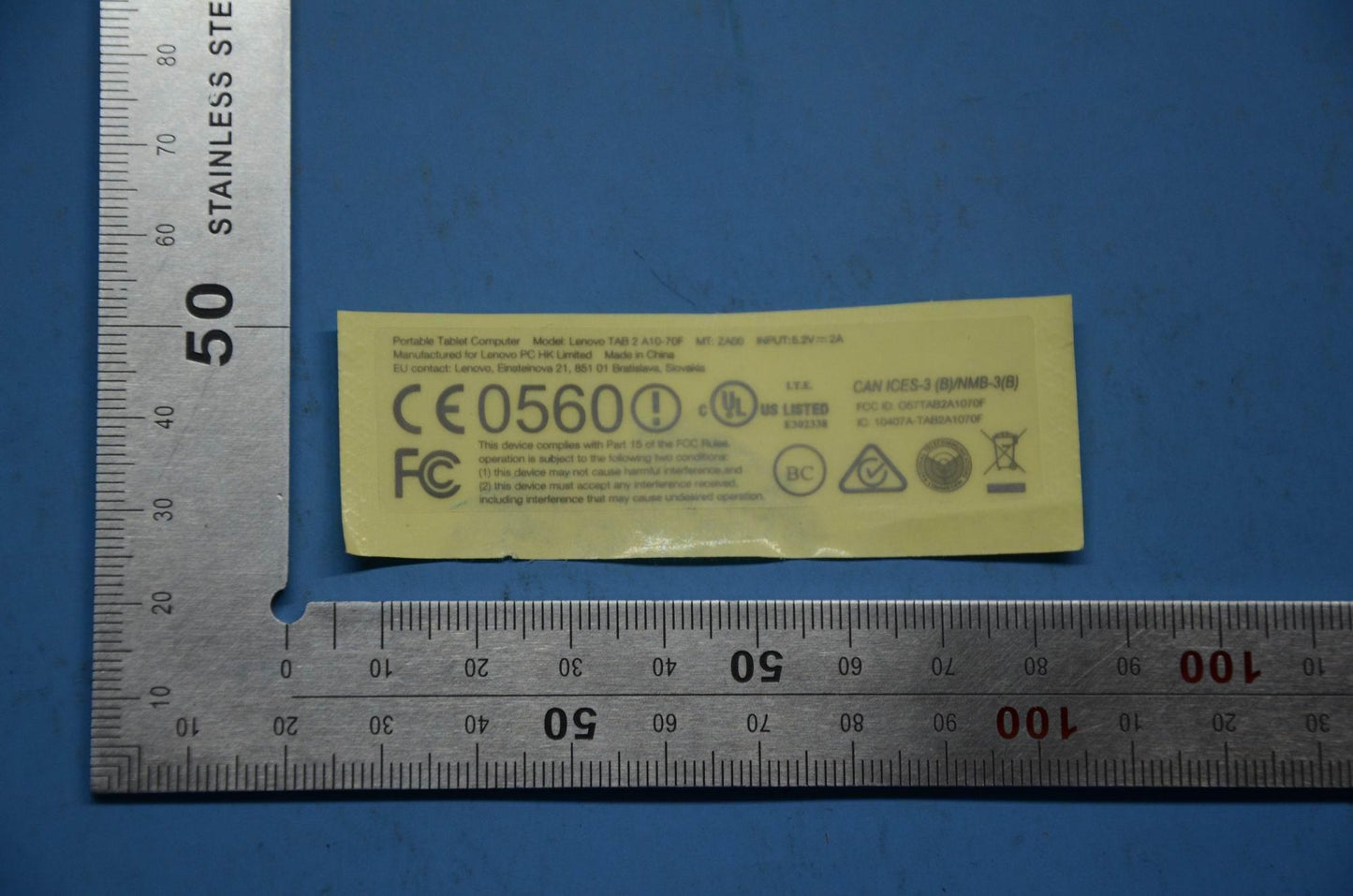 Lenovo A10-70 Row Ratinglabel&*Hq6040 - 5L18C01480