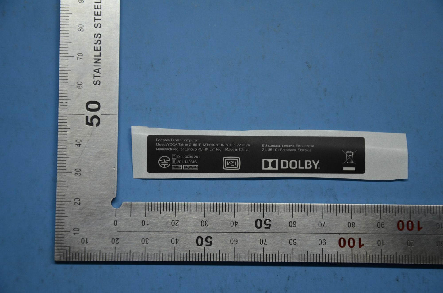 Lenovo Blade2-8W-F Rating Label_Jp - SL19A6N21Y