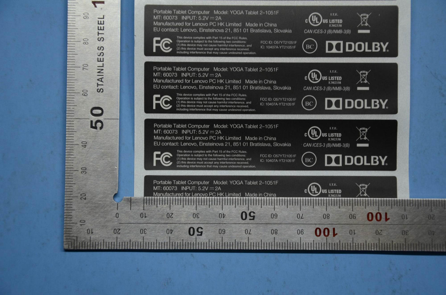 Lenovo Blade2-10W-F Rating Label_Us - SL19A6N2H2
