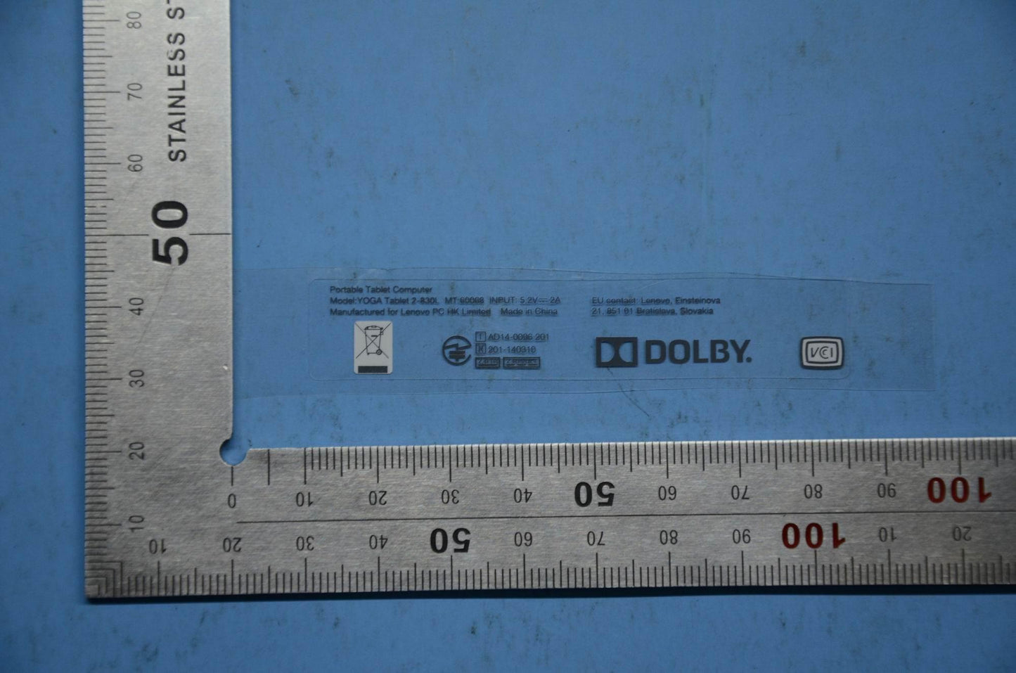 Lenovo Lenovo Blade2-8A-L Rating Labe - SL19A6N3U4