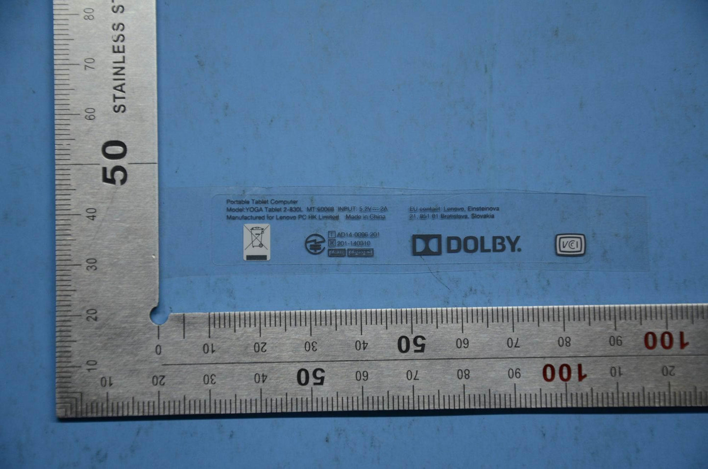 Lenovo Lenovo Blade2-8A-L Rating Labe - SL19A6N3U4