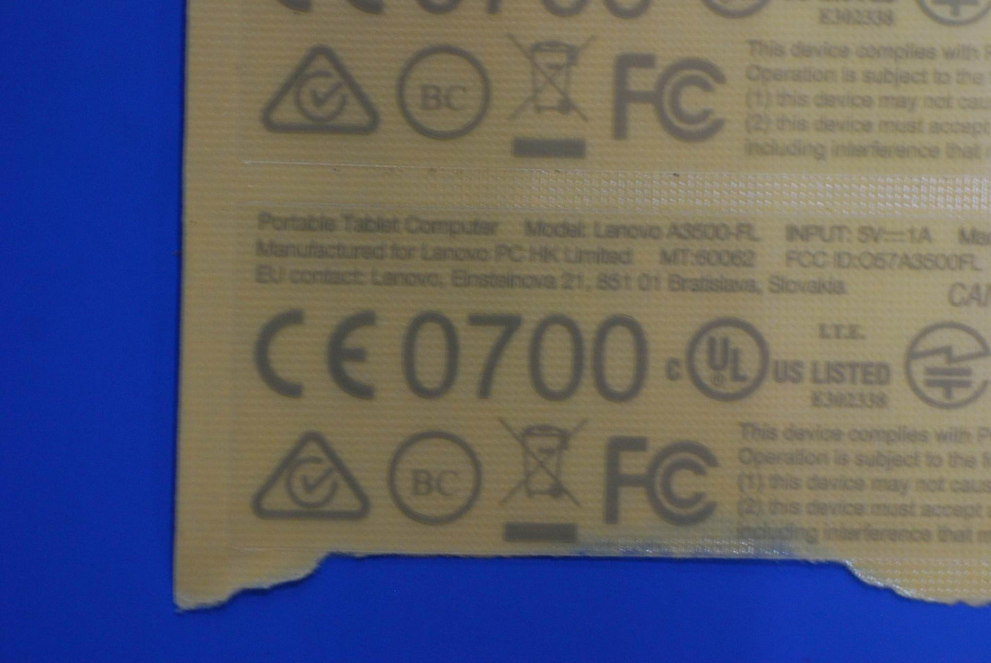 Lenovo A3500 Handset Label&*70152247 - 5L19A6MWGF
